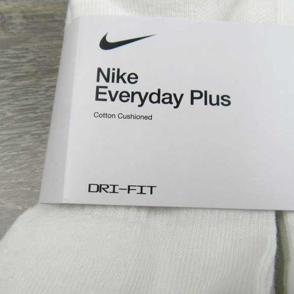 Nike Everyday Plus No Show Socks 6 Pack Mens Size 8-12 White Dri-Fit NEW - Picture 4 of 7